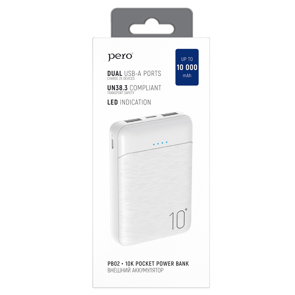 Внешний аккумулятор PERO PB02 10K POCKET POWER BANK