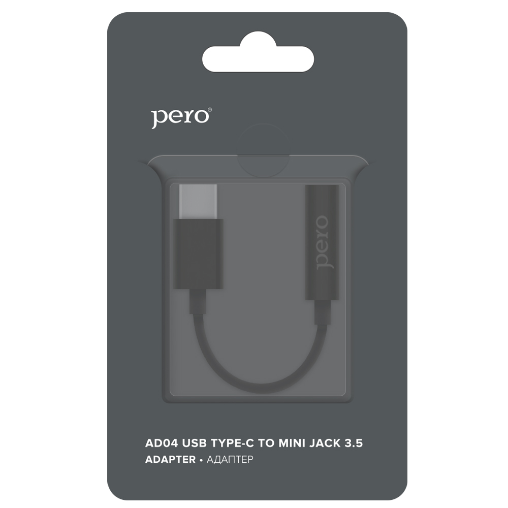 Адаптер PERO AD04 USB TYPE-C TO MINI JACK 3.5 mm