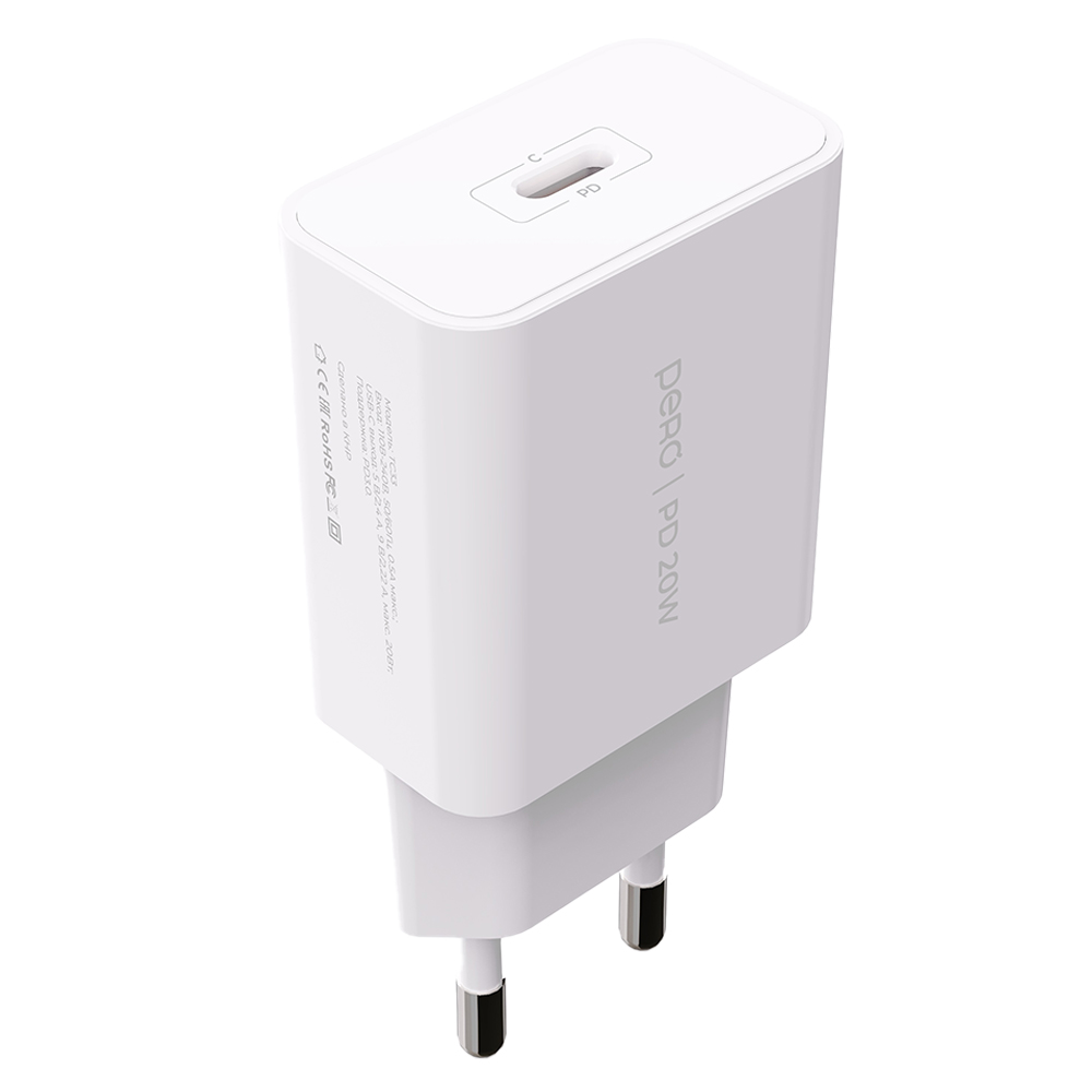 Сетевое зарядное устройство PERO TC33, USB-C PD, 20W