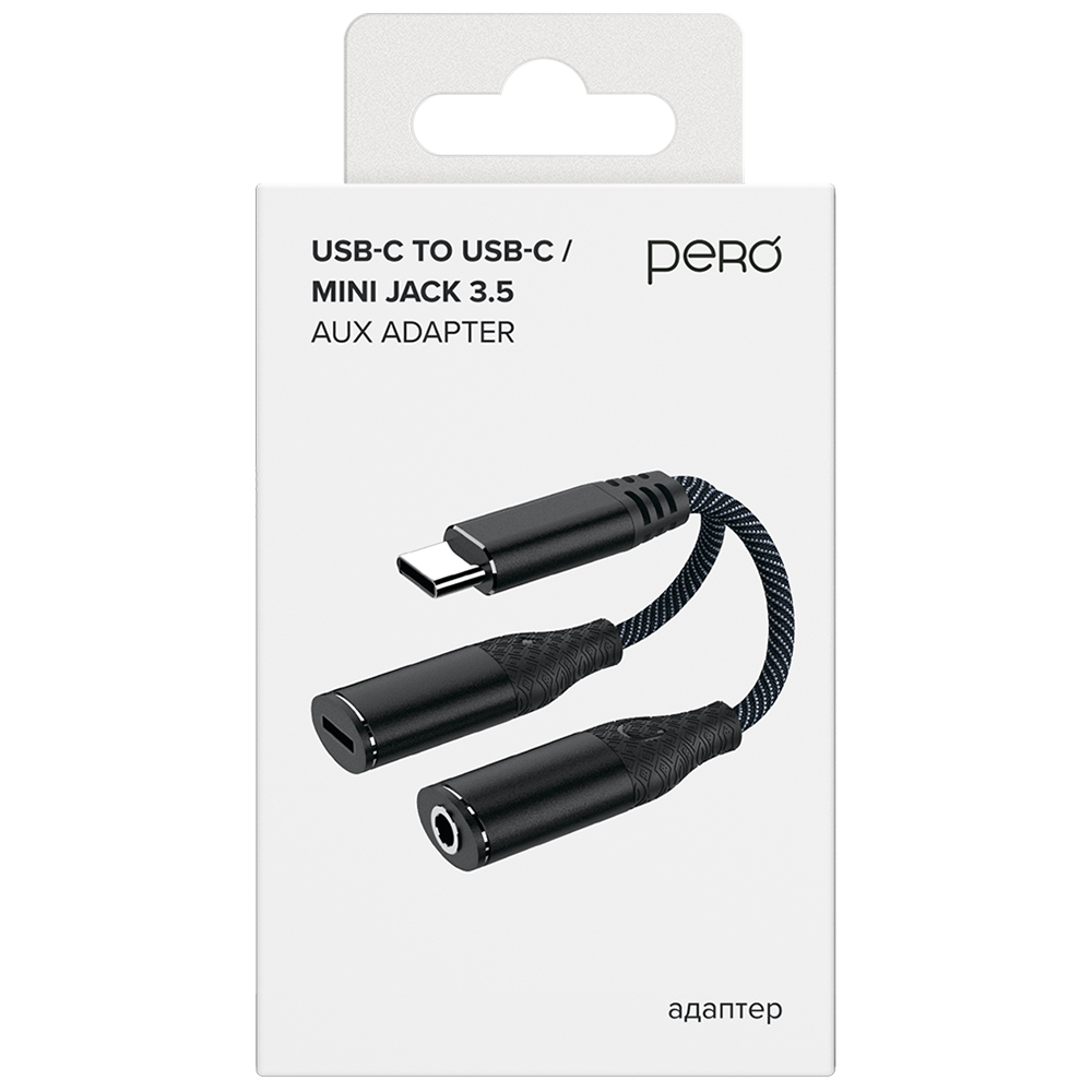 Адаптер Pero AD11 USB-C TO USB-C / MINI JACK 3.5
