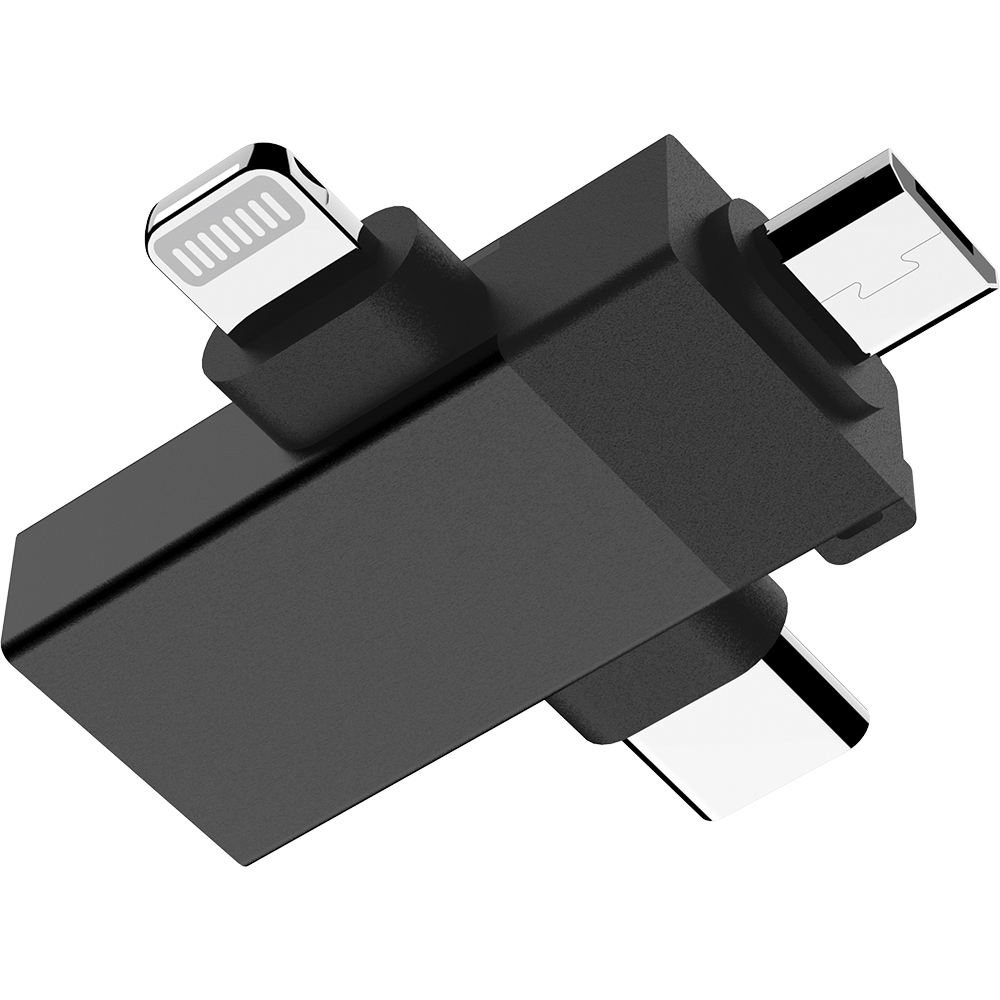 Адаптер PERO AD14 OTG LIGHTNING+USB-C+MICRO-USB TO USB 3.0