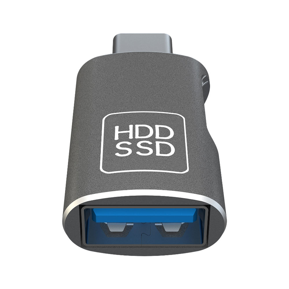 Адаптер PERO AD16 OTG, USB-C TO USB-A 3.0, серый