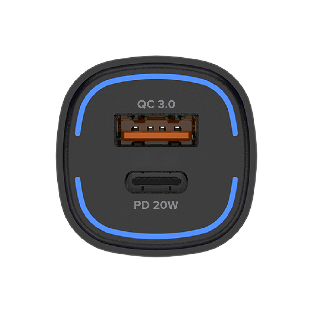 Автомобильное зарядное устройство PERO AC05 USB-A QC3.0 + USB-C PD, 38W