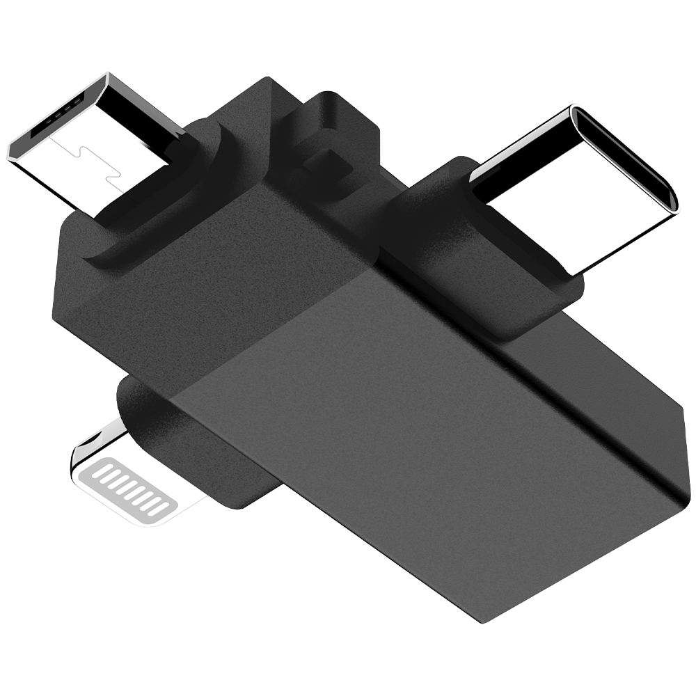 Адаптер PERO AD14 OTG LIGHTNING+USB-C+MICRO-USB TO USB 3.0