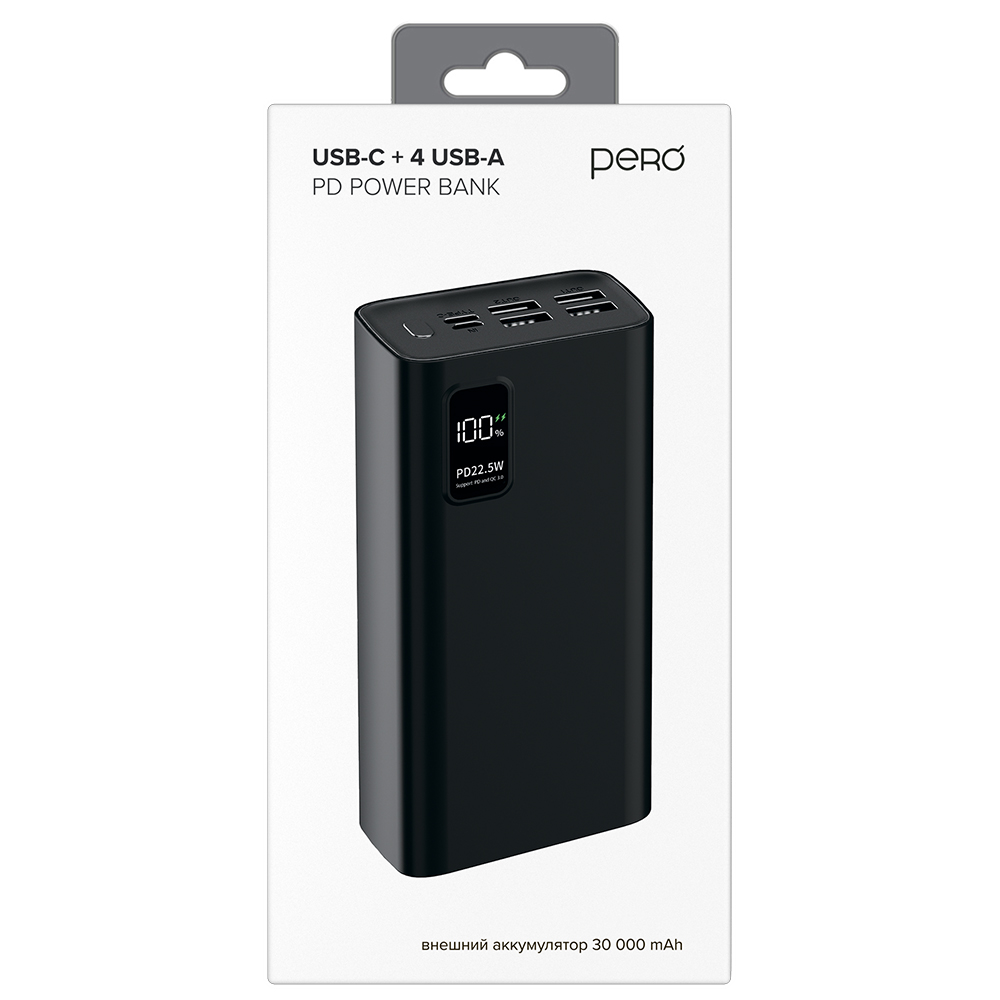 Внешний аккумулятор PERO PB07 30K PD POWER BANK