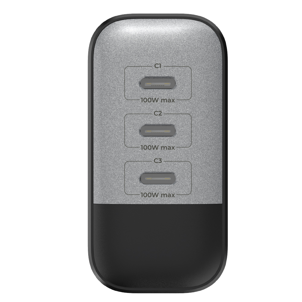 Сетевое зарядное устройство PERO TC35 Ultimate, USB-C + USB-C + USB-C, PPS, PD3.0, 100W